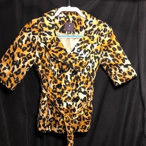 Forever 21 animal print double breasted jacket.